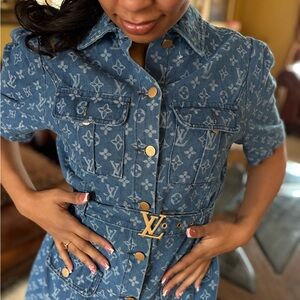 Louis Vuitton Blue Denim Dress